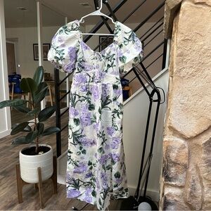 River Island floral midi dress in light purple size S (US 6)
